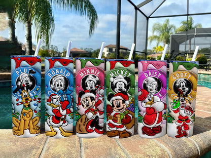 3D-aufgeblasene Cartoon-Weihnachtsbecher-Wrap, Weihnachtsbündel-Becher, 3D-Weihnachts-aufgeblasener Becher-Wrap, Puffy Tumbler, Png-Download