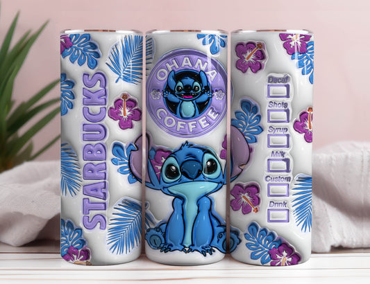 3D aufgeblasene Cartoon Tumbler Wrap, Cartoon Kaffee Design Tumbler, 3D Puffy Tumbler Wrap, Cartoon Film, 20oz Tumbler Wrap, PNG Sofort Download