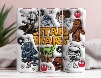 3D Aufgeblasener Cartoon Tumbler Wrap, The Galaxy Edge, The Mandalorian, This Is The Way, 3D Cartoon Tumbler Png, Cartoon Charaktere Wrap