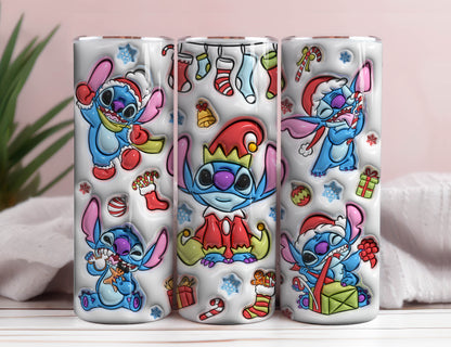 3D-aufgeblasener Weihnachtsbecher, aufgeblasener Cartoon-Becher, 3D-Puffy-Weihnachtsbecher, 3D-Becherwickel, 20oz Skinny Tumbler, Christmas Vibes