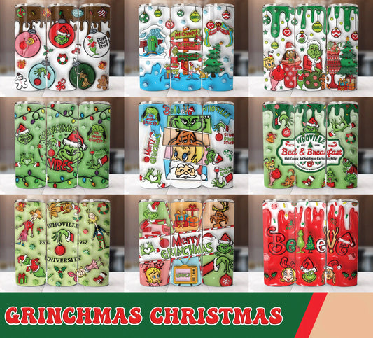 10 Files 3D Inflated Christmas Tumbler Wrap Png 3D Tumbler Design