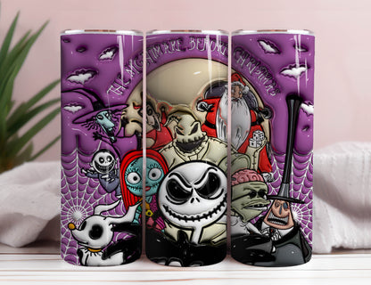 3D Inflated Halloween Tumbler Wrap, Christmas Tumbler Png 3