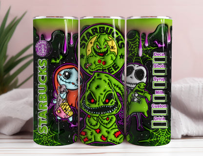 3D Inflated Horror Tumbler Wrap, 20oz Skinny Tumbler, Cartoon 3D Inflated 6