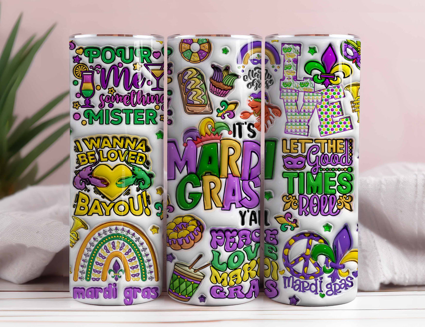 3D Aufgeblasener Mardi Gras 20 oz Becher png, It es Mardi Gras Y all Tumbler Wrap png, Happy Mardi Gras 20 oz Becher Designs, New Orleans png