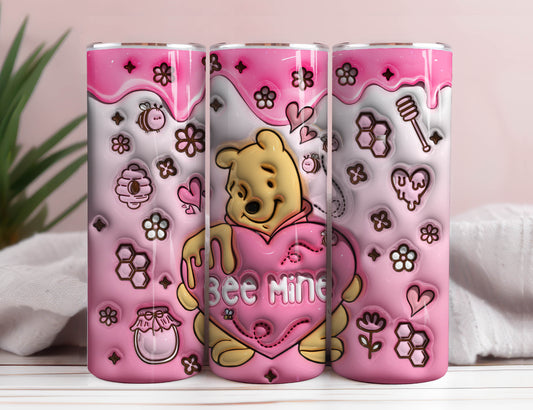 3D aufgeblasener Pooh Valentinstag Becher Wrap, Winnie The Pooh 3D aufgeblasener Becher Wrap, Puffy Tumbler, Happy Valentine es Day, Png Download