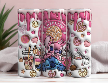 3D Inflated Valentine Tumbler Wrap, 3D Cafecito Y Chisme Tumbler Wrap