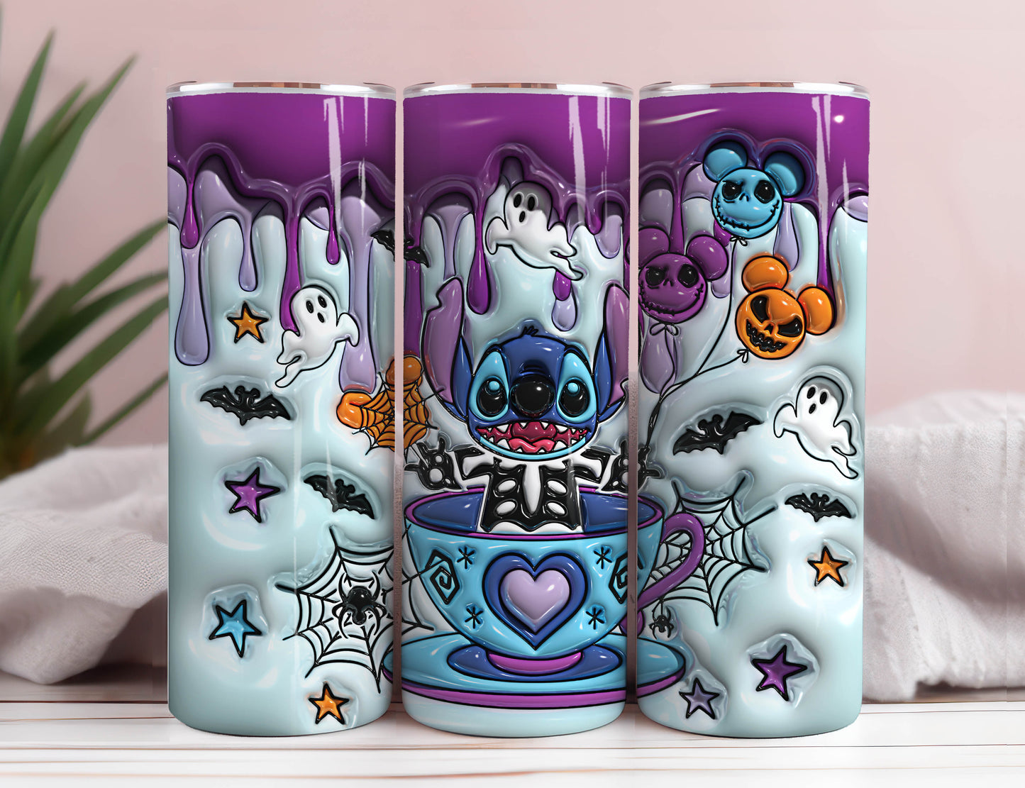 3D Inflated Tumbler, Tumbler Wrap, Halloween Inflated Tumbler