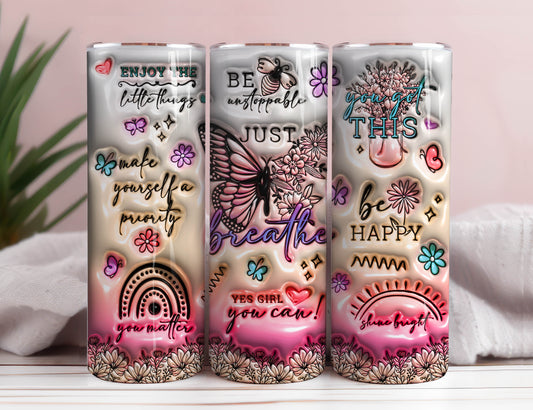 3D Positive Affirmations Inflated Tumbler Wrap 3D 1