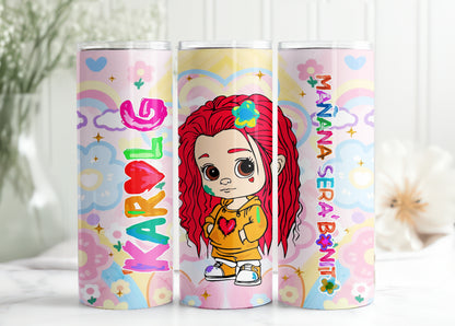 Karol New Album Cover Mañana Será Bonito 20oz Sublimation Tumbler Wrap, Manana Sera Bonito Tumbler Wrap PNG, Karol G Tumbler Wrap 3 - VartDigitals