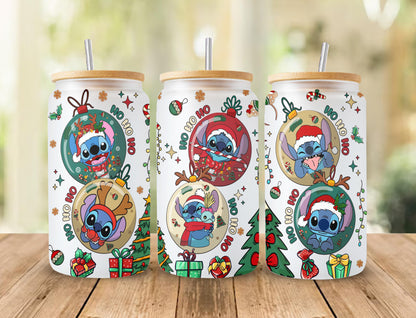 Weihnachten 16oz Libbey Dose Cartoon PNG, 16oz Glasdose Wrap, 16oz Libbey Dose Glas, Weihnachtsbecher Wrap, Vollglas Dose Wrap