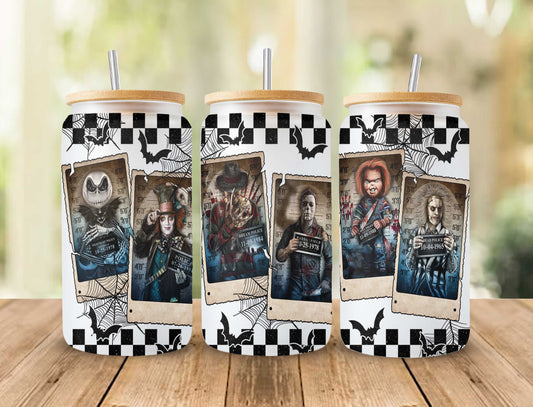 Horror Tumbler 16oz, Halloween 16oz Tumbler, Horror Figuren Tumbler, Gruseliger Film Tumbler, Gruselige Jahreszeit, Gruselige Vibes, Png Download