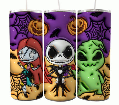 Nightmare Before Christmas Cartoon Charakter Tumbler Wrap Valentinstag 20Oz Tumbler Wrap Png Jack und Sally Tumbler Sublimation Design