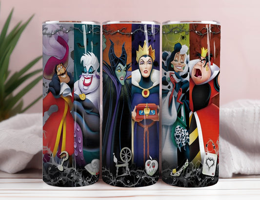 Bösewichte 20oz Skinny Tumbler Straight Sublimation Sofort Download Wrap Png, Cartoon Film Tumbler Wrap Png 3