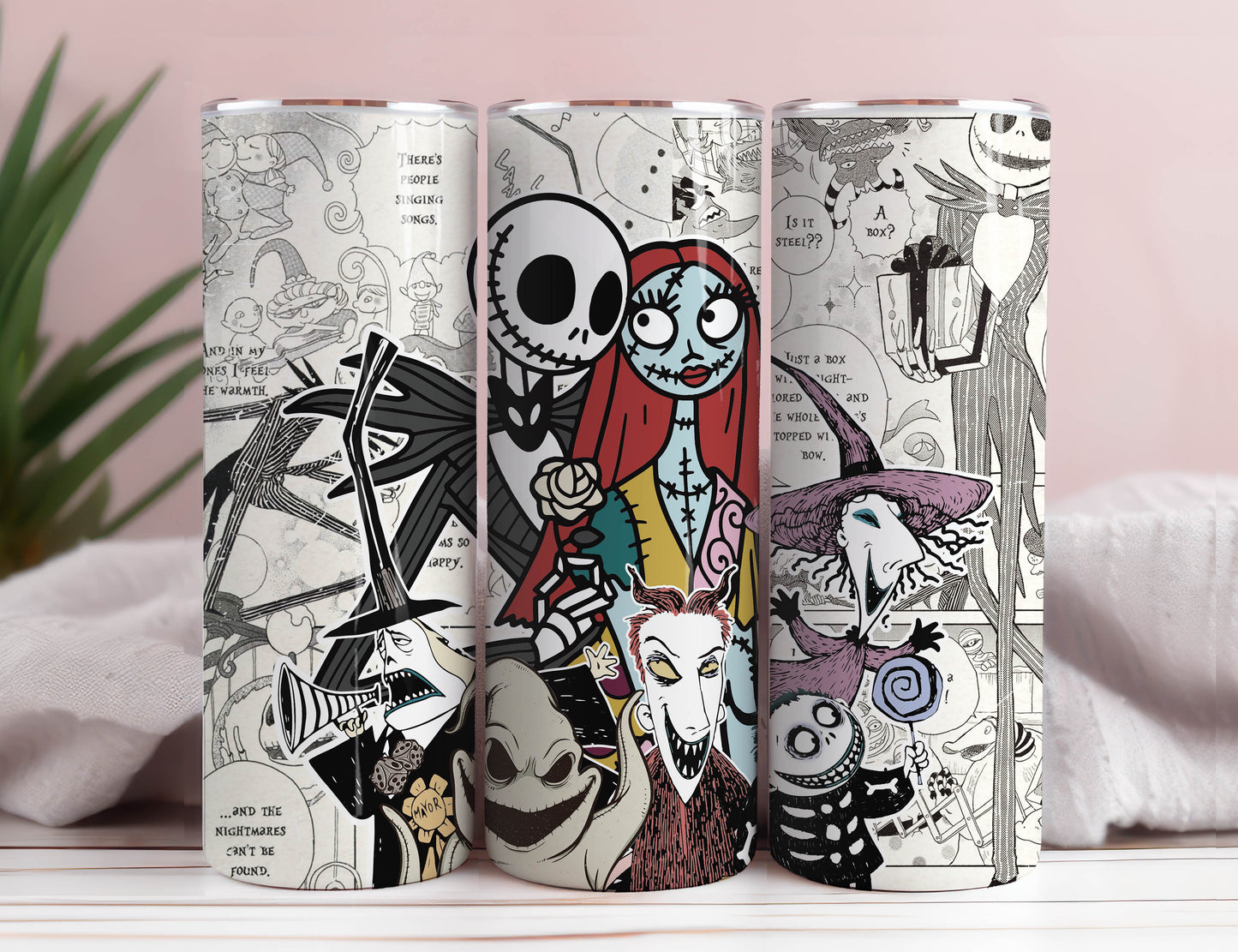 Skellington 20oz Skinny Tumbler Sublimation Designs, Cartoon Halloween Tumbler Png, Skellington Wrap, Direkter Download