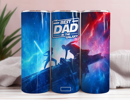 Bester Papa in der Galaxie Vatertag Weltraum 20 oz Skinny Tumbler Sublimation Wrap Design Straight größenveränderbares PNG Digitaler Download