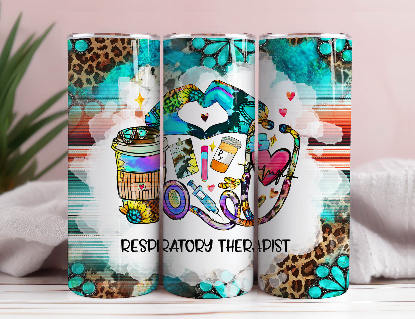 Nurse Tumbler Wrap 20 oz Skinny Tumbler PNG 3