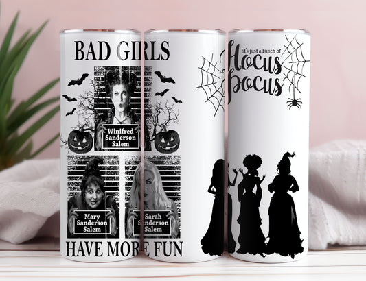 Hocus Pocus Tumbler, Halloween Tumbler 20oz Skinny Sublimation, HorrorFilm Tumbler Digitales Design, PNG Sofort Download 3