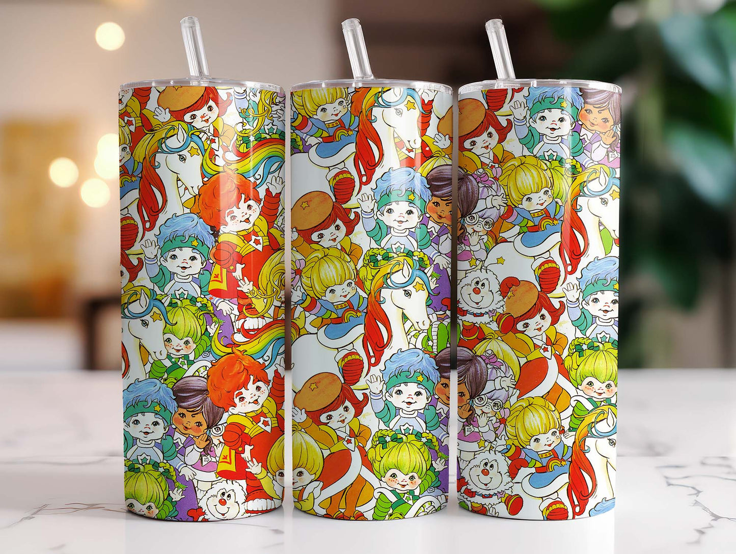 Erdbeere Cartoon 20oz Skinny Tumbler, Süßer Becher, Erdbeerbecher, Full Tumbler Wrap, Tumbler Png Sublimation 3 