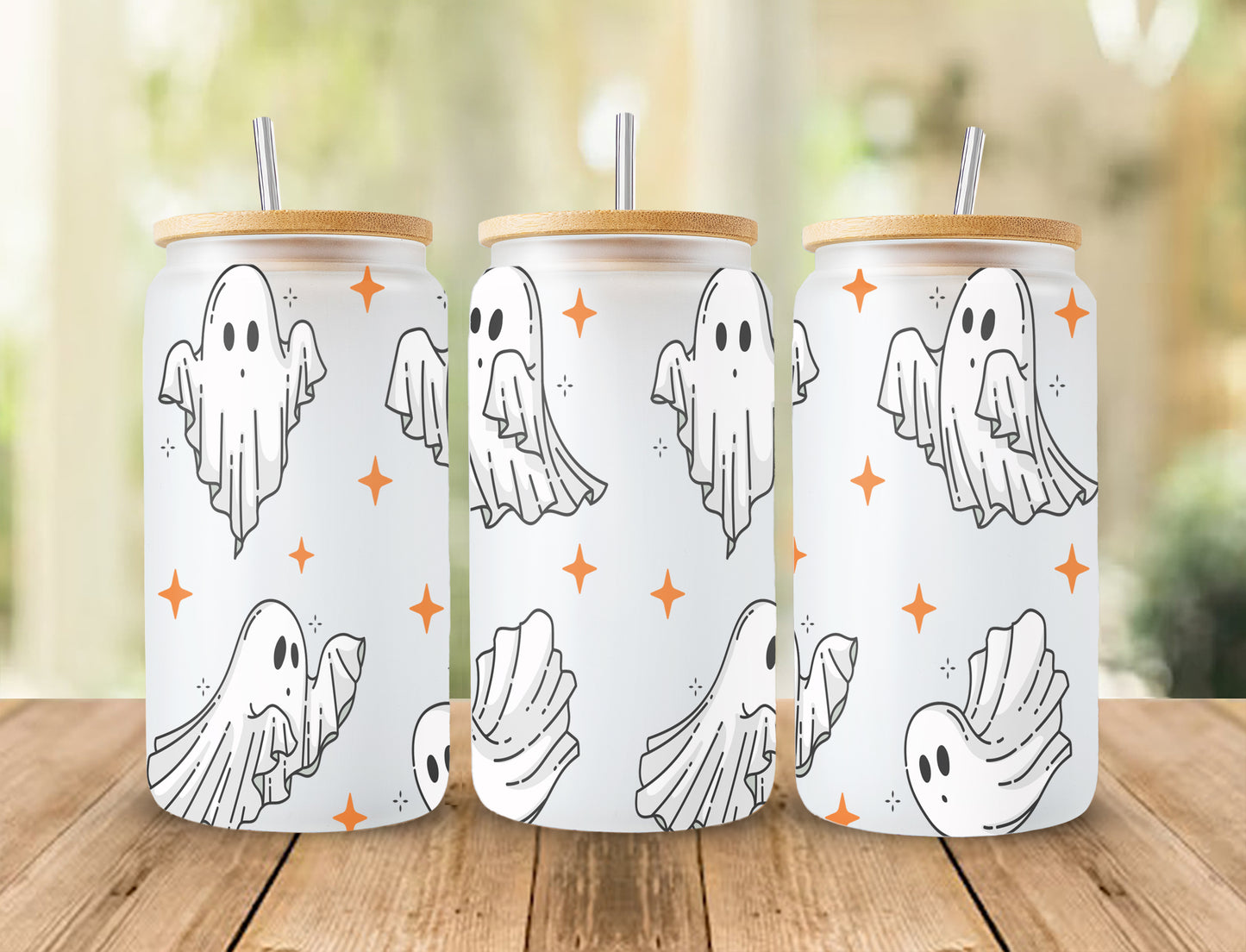 Halloween 16oz glass can png design for sublimation, Nightmare Sublimation digital download