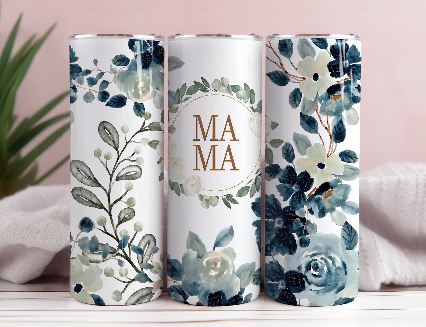 Retro Mama 20oz Skinny Tumbler Wrap, Sublimation Design, Digital Download PNG, Pink Floral Mom Tumbler Wrap PNG - VartDigitals