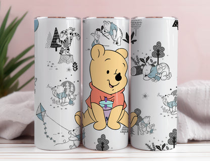 Mickey, Pooh, Stitch, Yoda Sublimationsdesign, ideal für 20oz Skinny Tumbler, kann für Sublimation, Wasserrutsche oder zum Bedrucken von Vinylfolien verwendet werden, süßer Wasserbecher