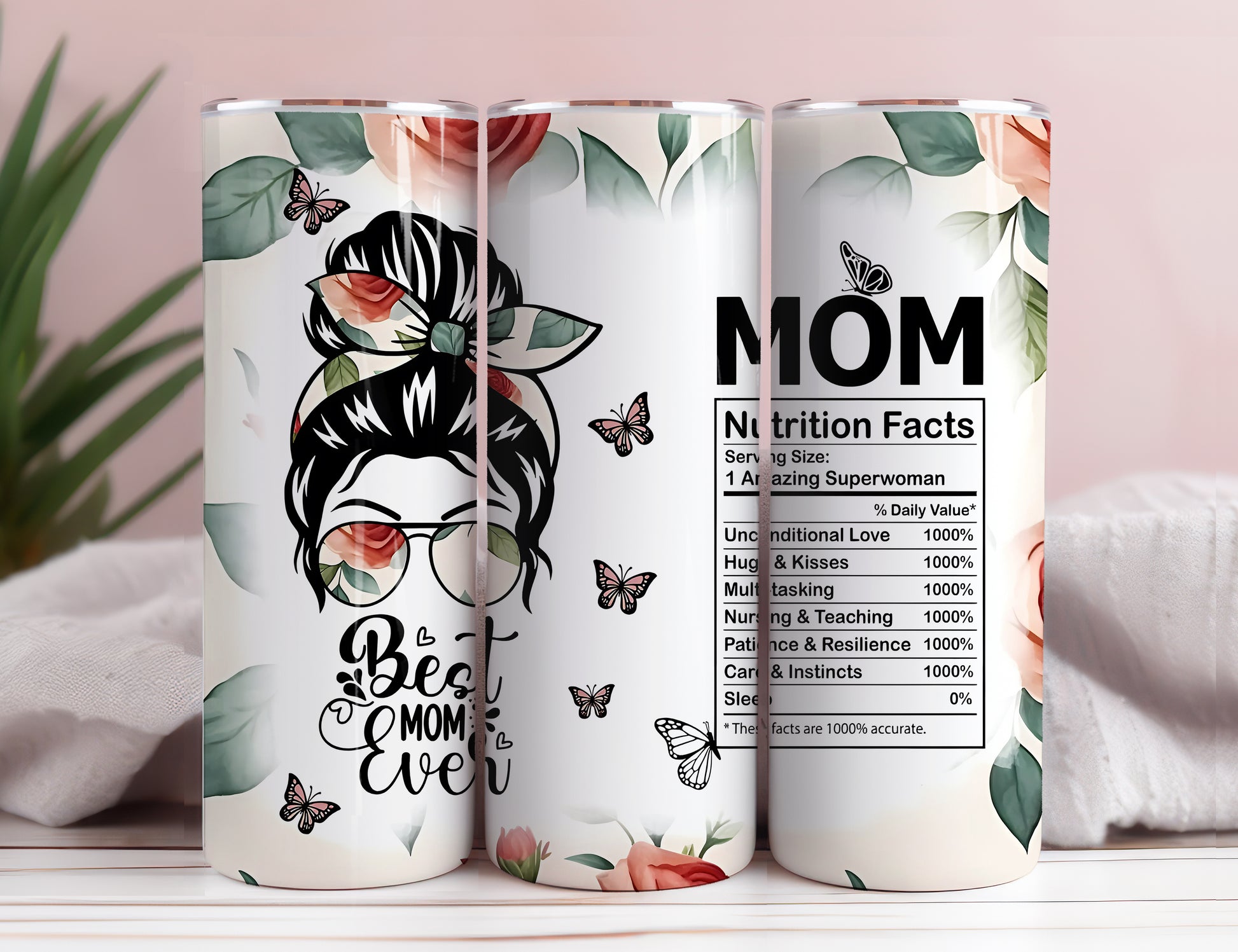 Bundle Mom Nutrition Facts 20oz Skinny Straight & Tapered Designs, Messy Bun Tumbler Designs, Mom Quotes Tumbler Wrap PNG, Digital download - VartDigitals