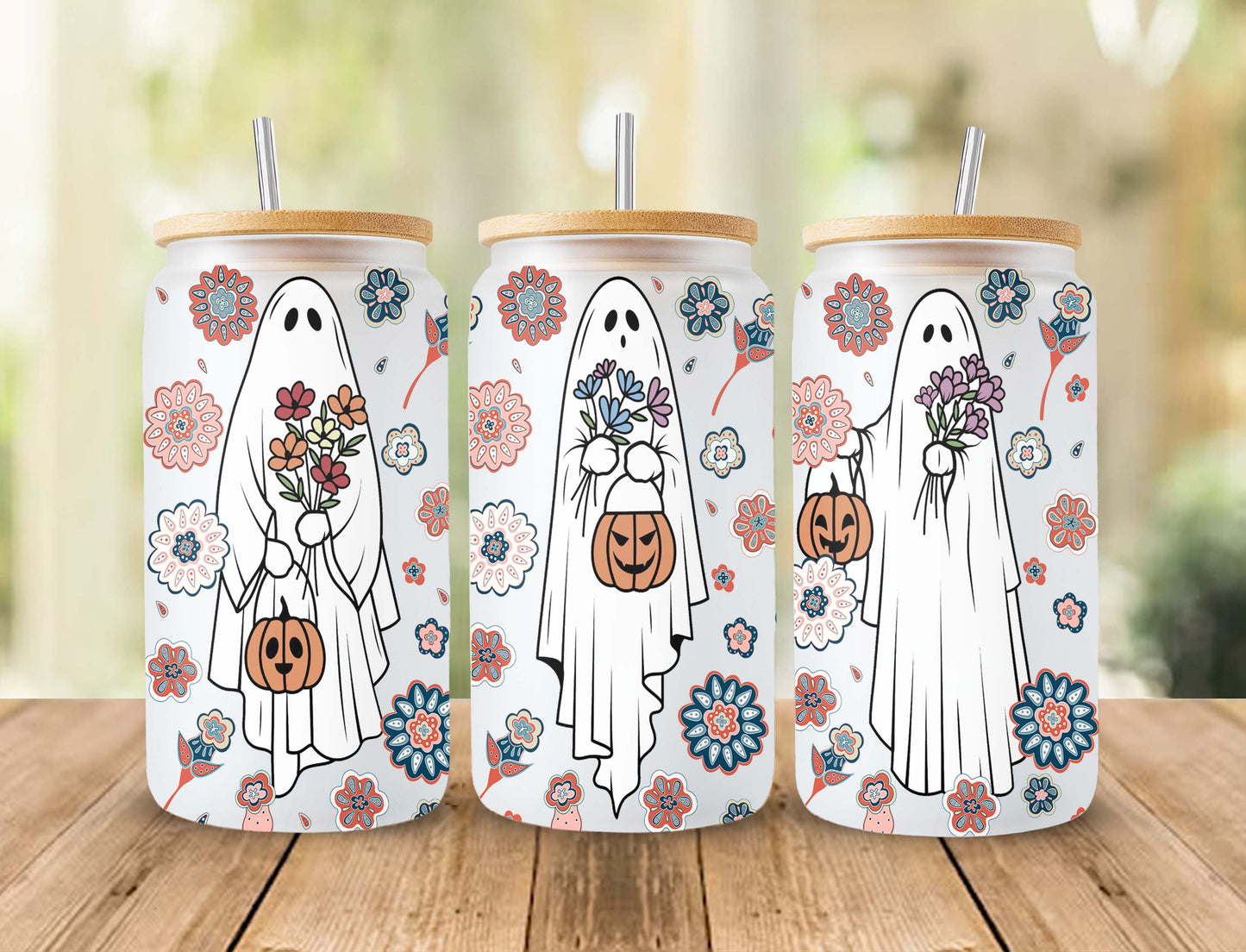 Halloween Bündel 16oz Libbey Glasdose, Gruselige Jahreszeit Glasdose, Retro Halloween Milchglas, Momster Spooky, Süßer Geist Libbey 