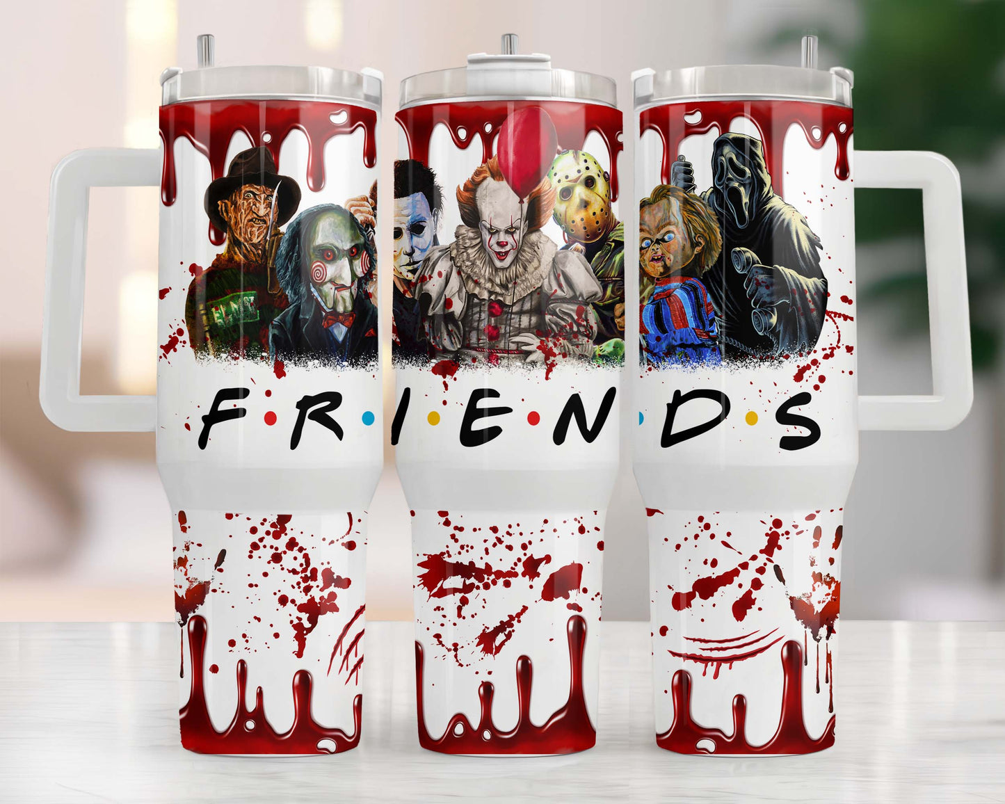 Movies Characters 40oz Tumbler Wrap Png, Horror Characters 2 pieces 40 oz Tumbler Png, Horror Halloween Tumbler 40oz Png Sublimation Designs - VartDigitals