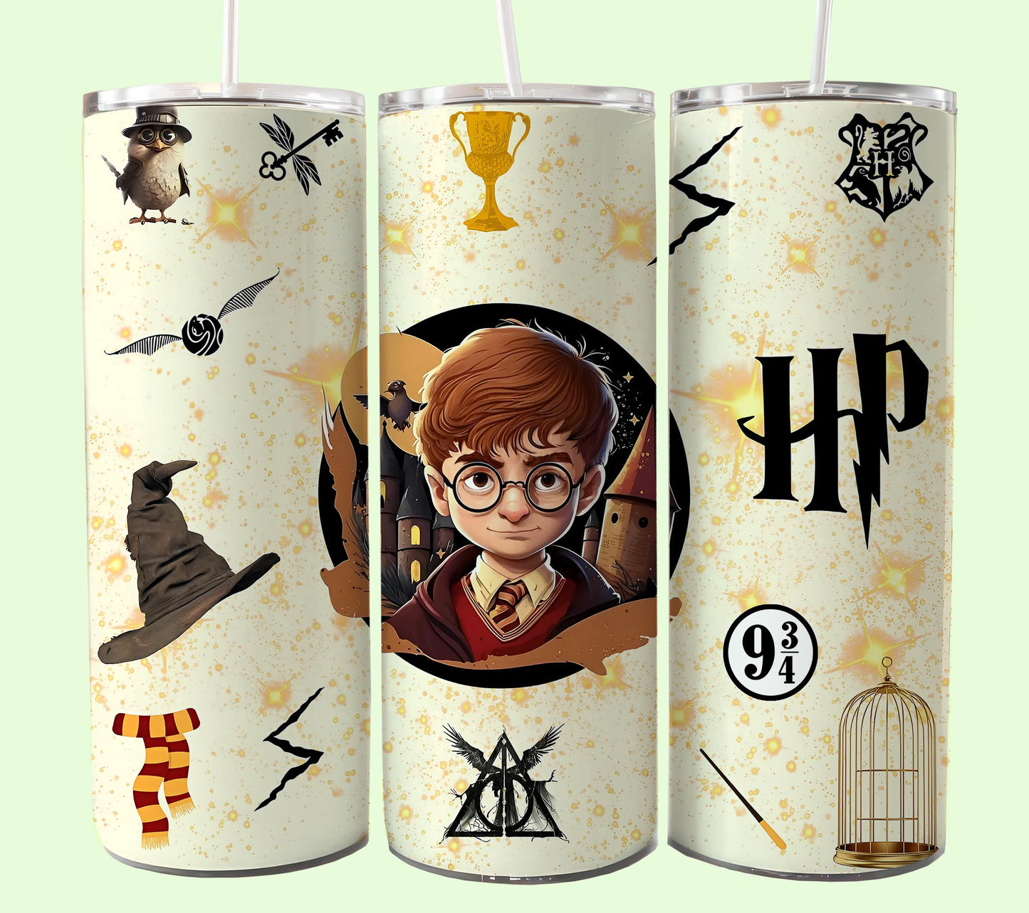 Magischer 20oz Tumbler Wrap PNG, HP Skinny Tumbler Sublimation, Zauberer Tumbler Png, Potterhead Tumbler Png, Hogwarts Wrap, Harry Magic Png