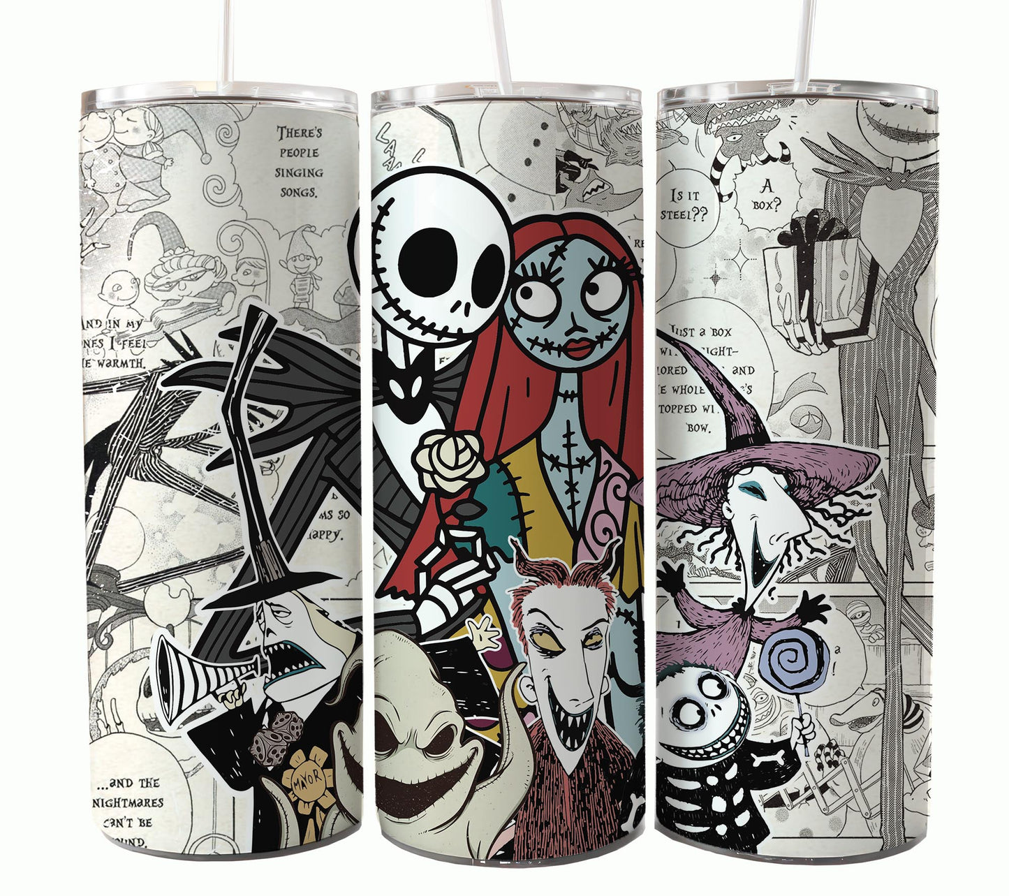 Nightmare Before Christmas Cartoon Charakter Tumbler Wrap Valentinstag 20Oz Tumbler Wrap Png Jack und Sally Tumbler Sublimation Design