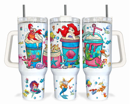 Bundle Cartoon-Figuren 40 oz Tumbler Wrap, Halloween Quencher Tumbler Sublimation, Cartoon Tumbler Png, Princess Wrap, Nightmare Scary