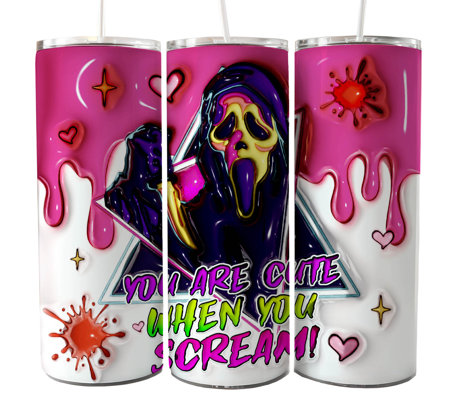 Bundle Horror Charaktere 20oz Skinny Tumbler Sublimation Designs Zeitung Horror Bundle Png Tumbler Straight Digital Download 2