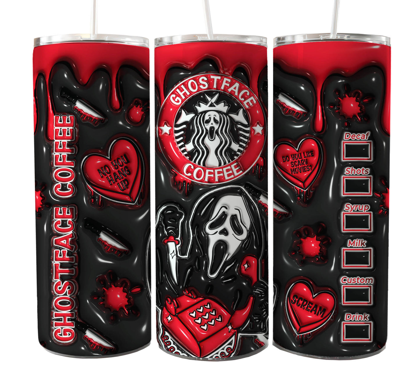 Bundle Horror Charaktere 20oz Skinny Tumbler Sublimation Designs Zeitung Horror Bundle Png Tumbler Straight Digital Download 2