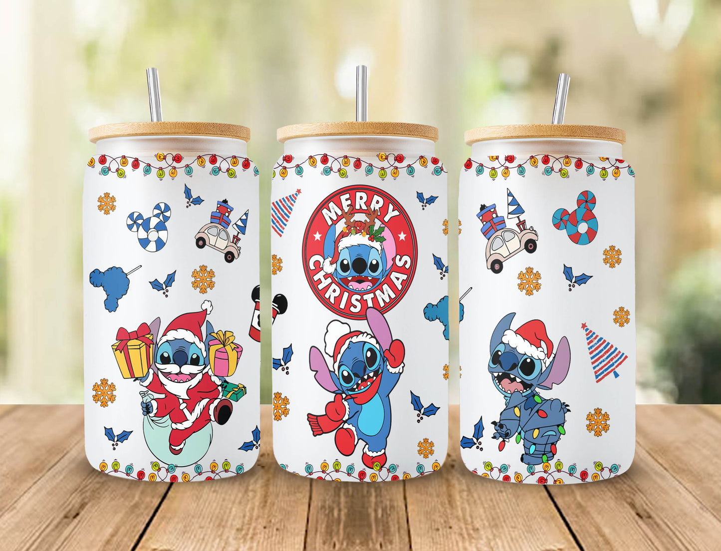 Cartoon Weihnachtsbecher Wrap, 16oz Dosenglas Wrap, Frohe Weihnachten Dosenglas, My Day Libbey Dosenglas, Weihnachtsstimmung, Weihnachtsstich Wrap 4