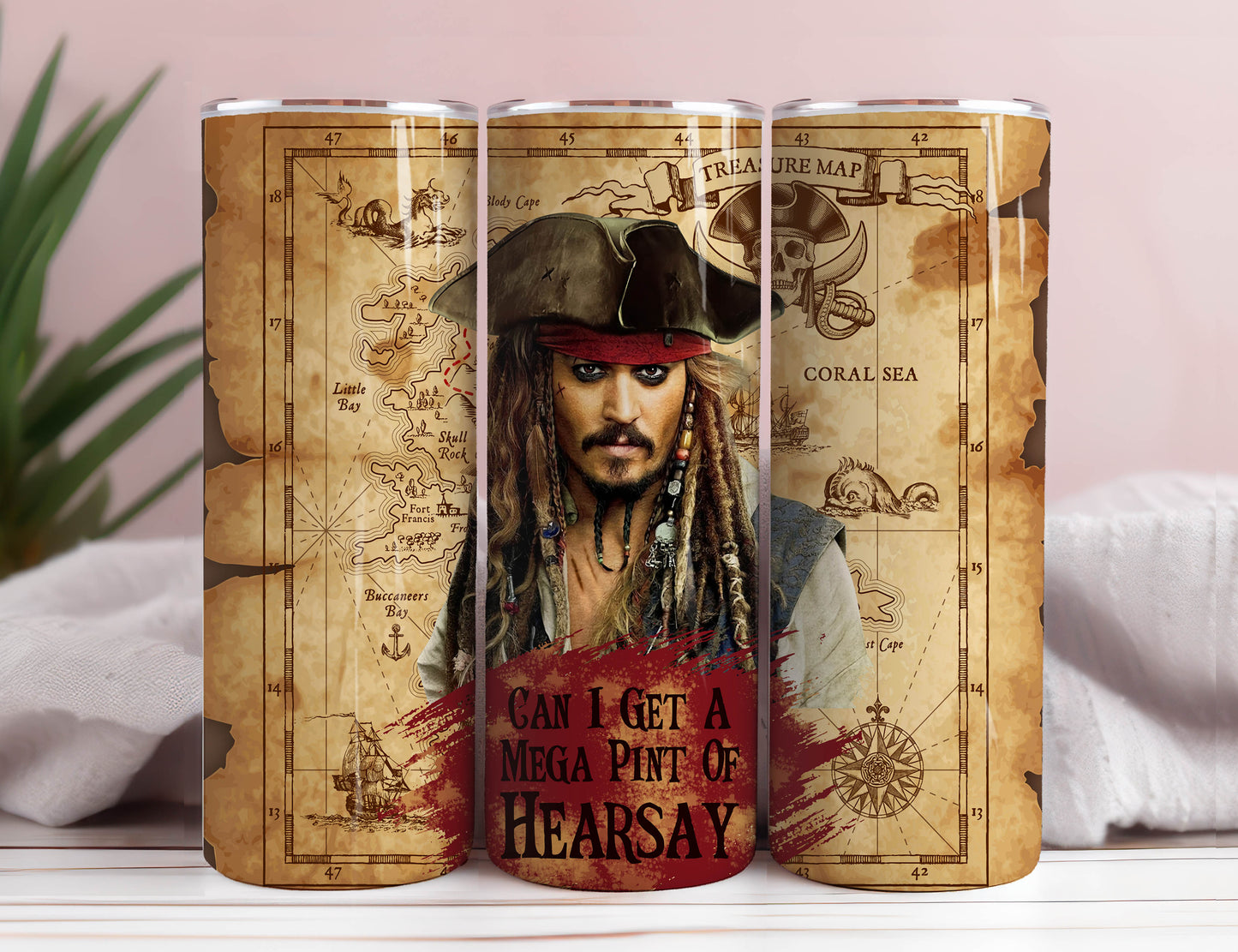 Mega Pint Pirate Depp 300 DPI, 20oz Skinny Tumbler Design, Gerader Tumbler, Sublimation Tumbler Wrap, Digitaler Download 4