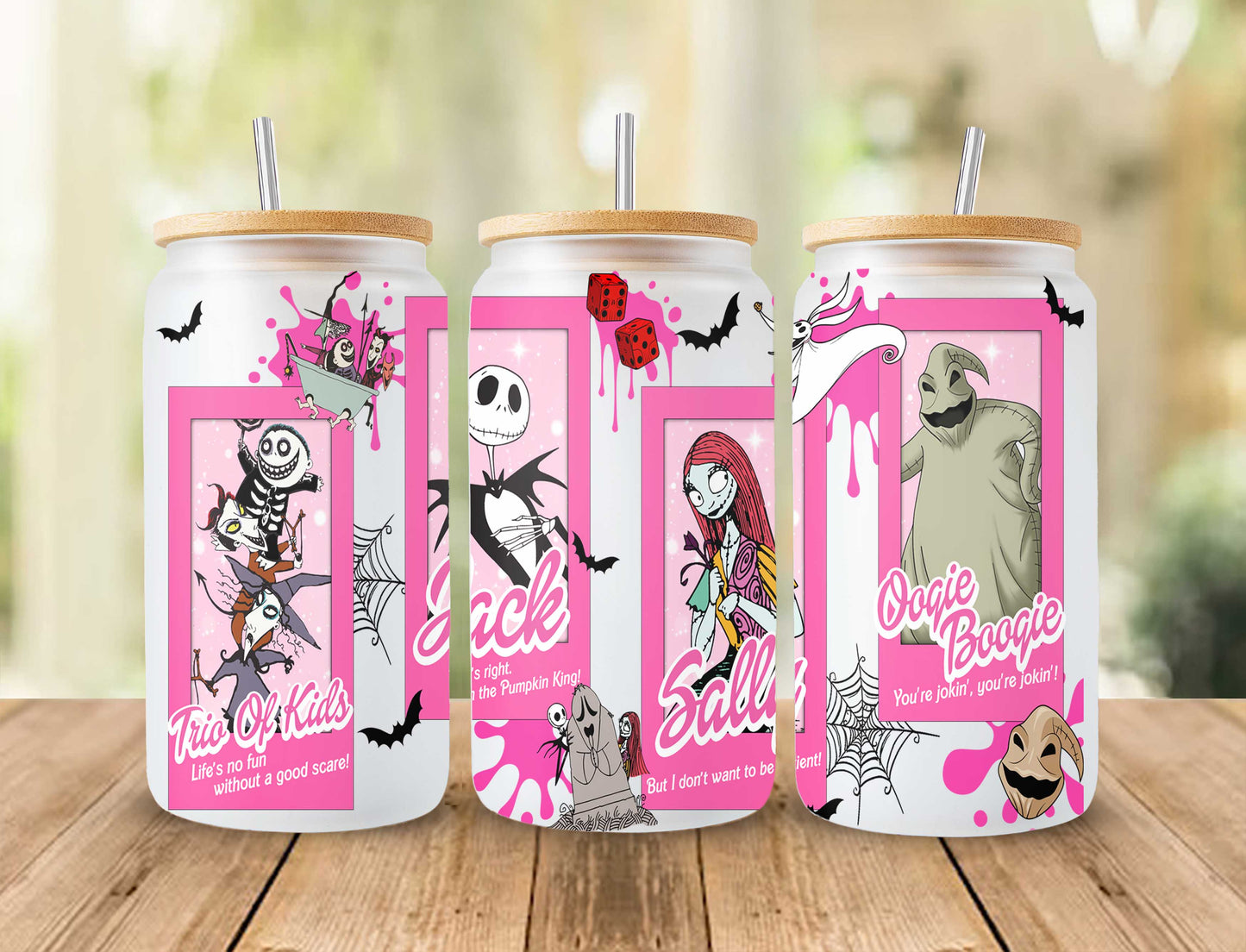 Gruseliger Film Nightmare Tumbler Wrap, 16oz Dosenglas, Jack und Sally Full Tumbler Wrap, Sublimationsdesign, Boo Bash, Jack Skellington Dosenglas 2 