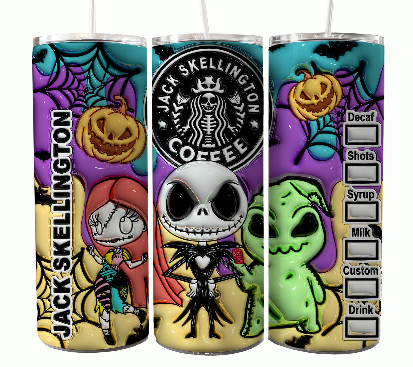 Nightmare Before Christmas Cartoon Charakter Tumbler Wrap Valentinstag 20Oz Tumbler Wrap Png Jack und Sally Tumbler Sublimation Design