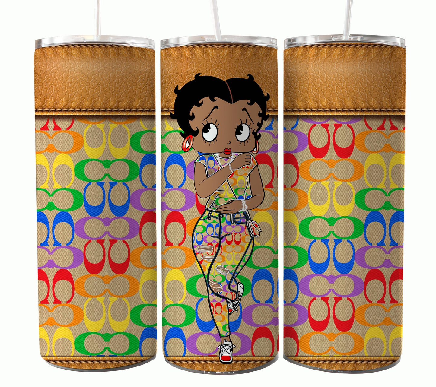 Taschenkollektion Tumbler 20oz Design, Betty 20oz Skinny Straight Tumbler Design, Sublimationsdesigns, Full Tumbler Wrap