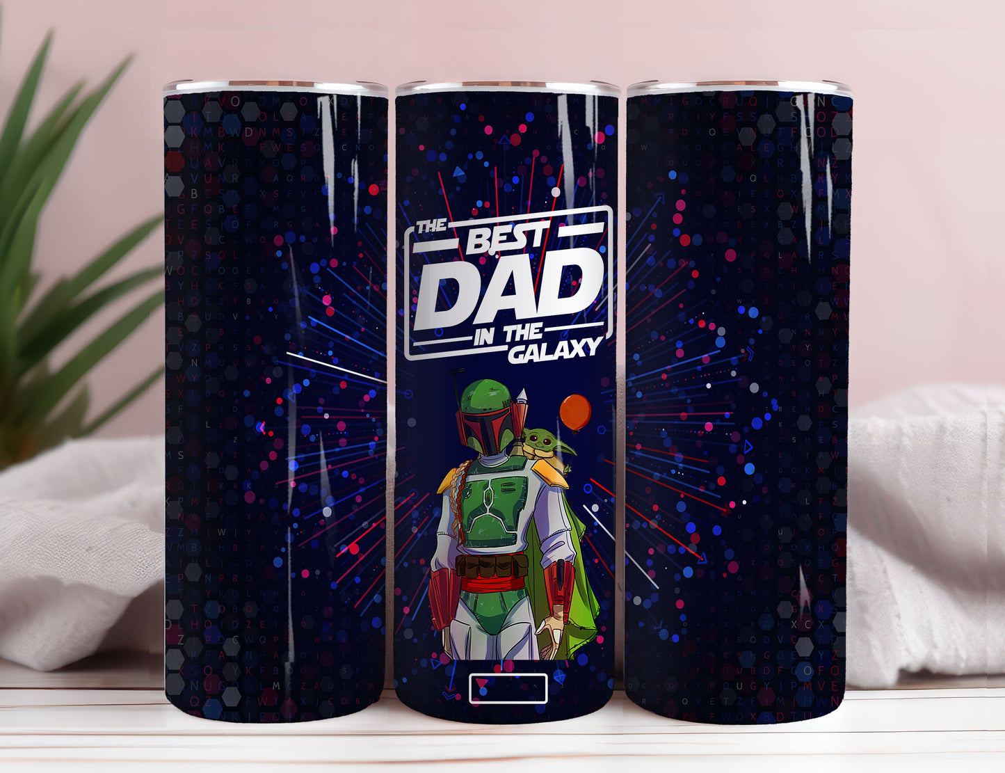 Best Dad in The Galaxy Father's Day 20 oz Skinny Tumbler Sublimation Wrap