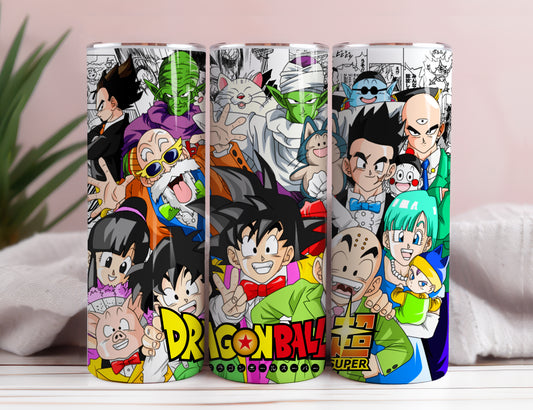 Cartoon Tumbler Bundle Wrap, Comic Tumbler, 20oz Skinny Straight, Goku Tumbler Wrap, Tumbler Sublimation, Anime Dragon Png, Png bundle, Png 4 - VartDigitals