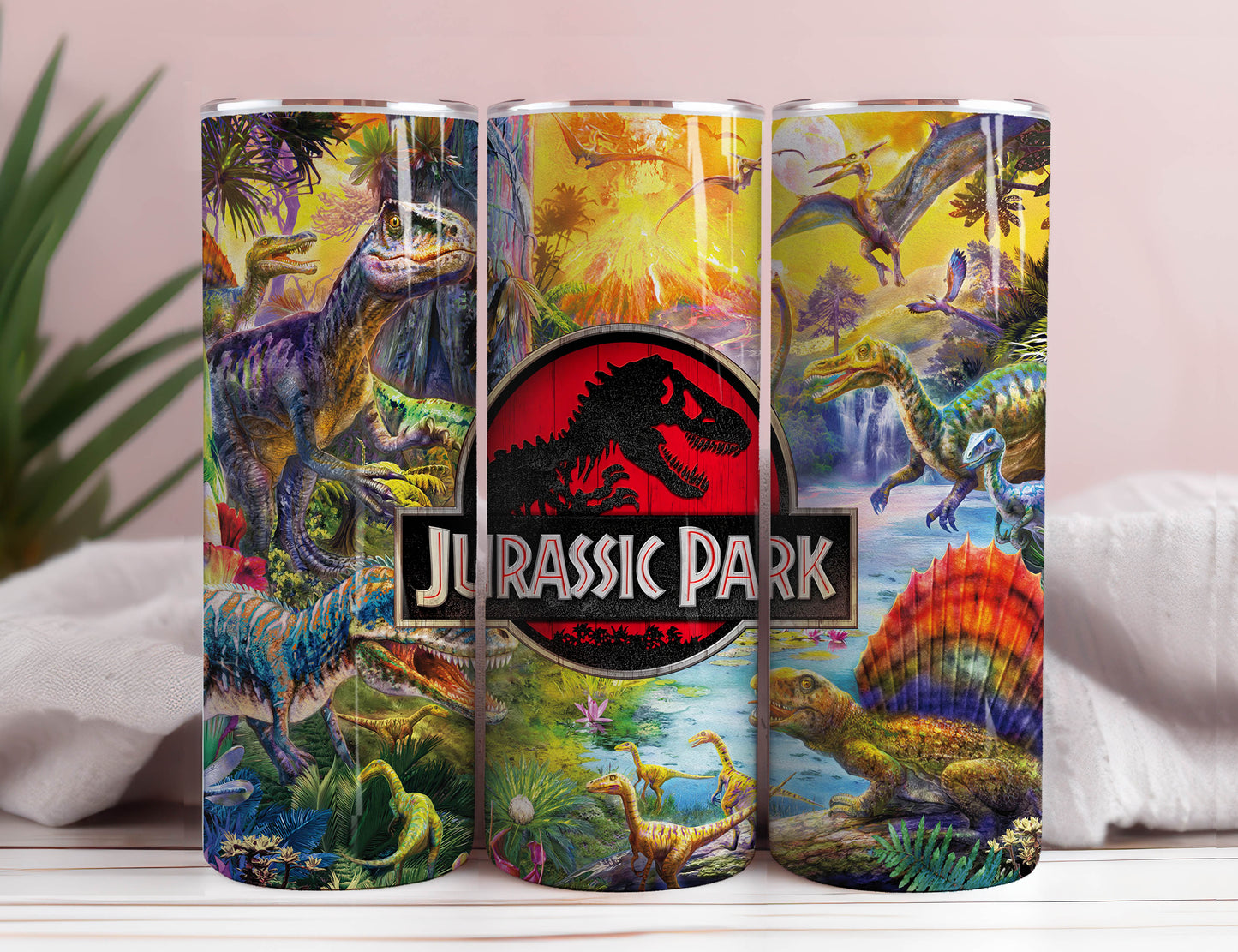 Dinosaur 20oz Skinny Tumbler Wrap PNG