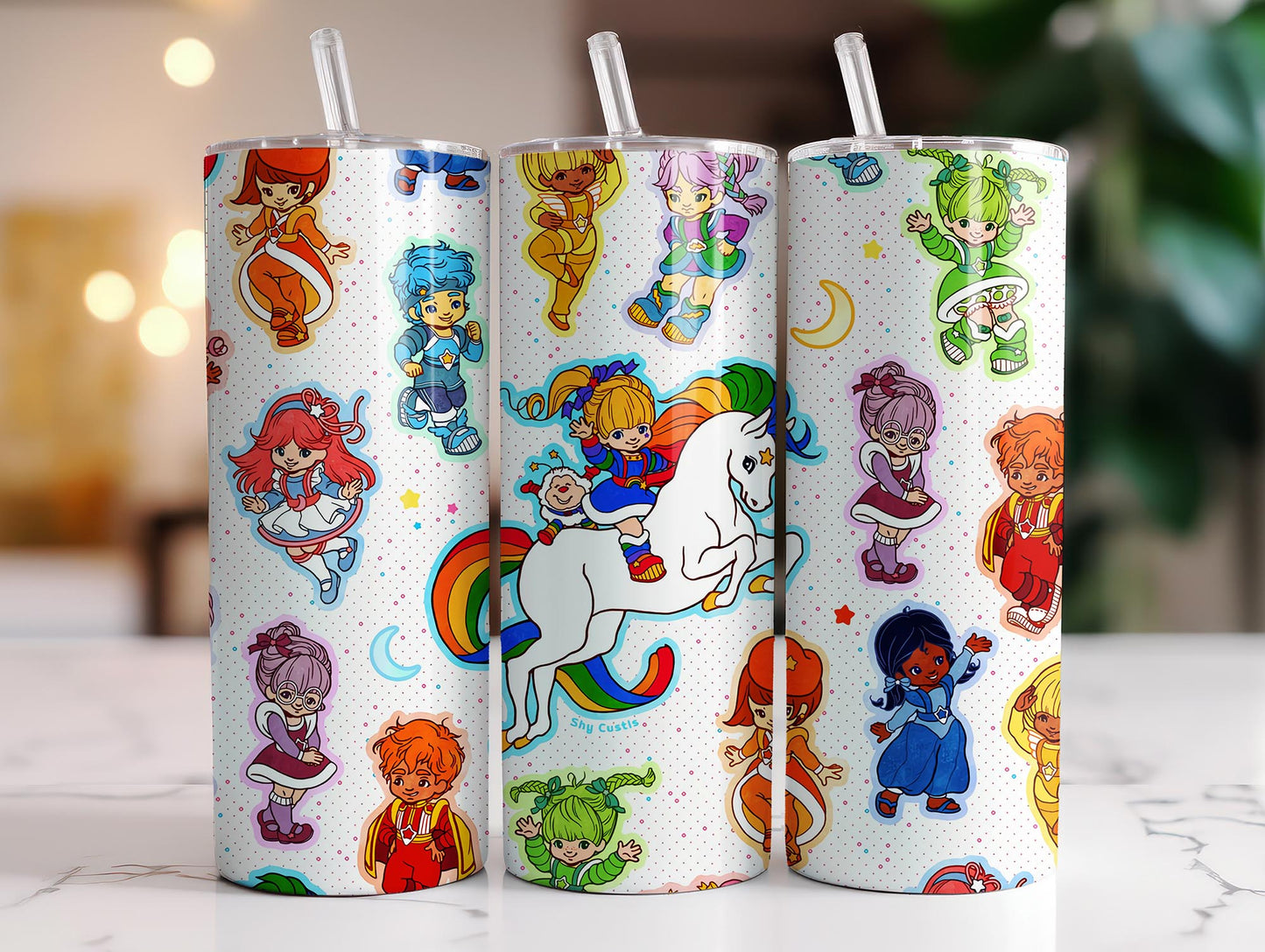 Erdbeere Cartoon 20oz Skinny Tumbler, Süßer Becher, Erdbeerbecher, Full Tumbler Wrap, Tumbler Png Sublimation 4 