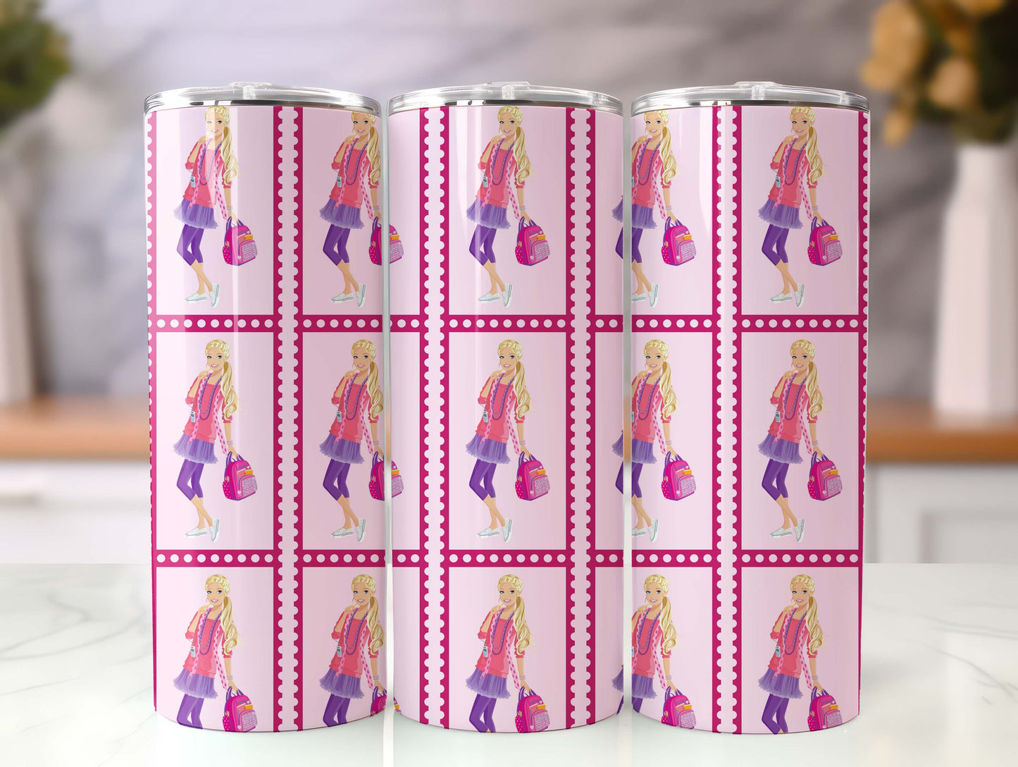 Barbie Tumbler Wrap, 20oz Straight Skinny Wrap, Sublimation Design, Cartoon Tumbler Design, Digital Download - PNG 54 - VartDigitals