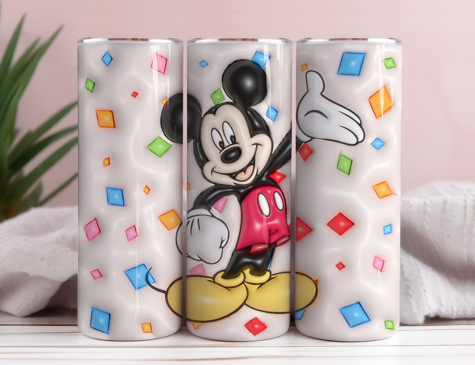 Inflated Mickey Tumbler Wrap Png 3D Tumbler Design Skinny Sublimation Digital Download 3D Sublimation Walt Disney Design Tumbler Wrap 26 - VartDigitals