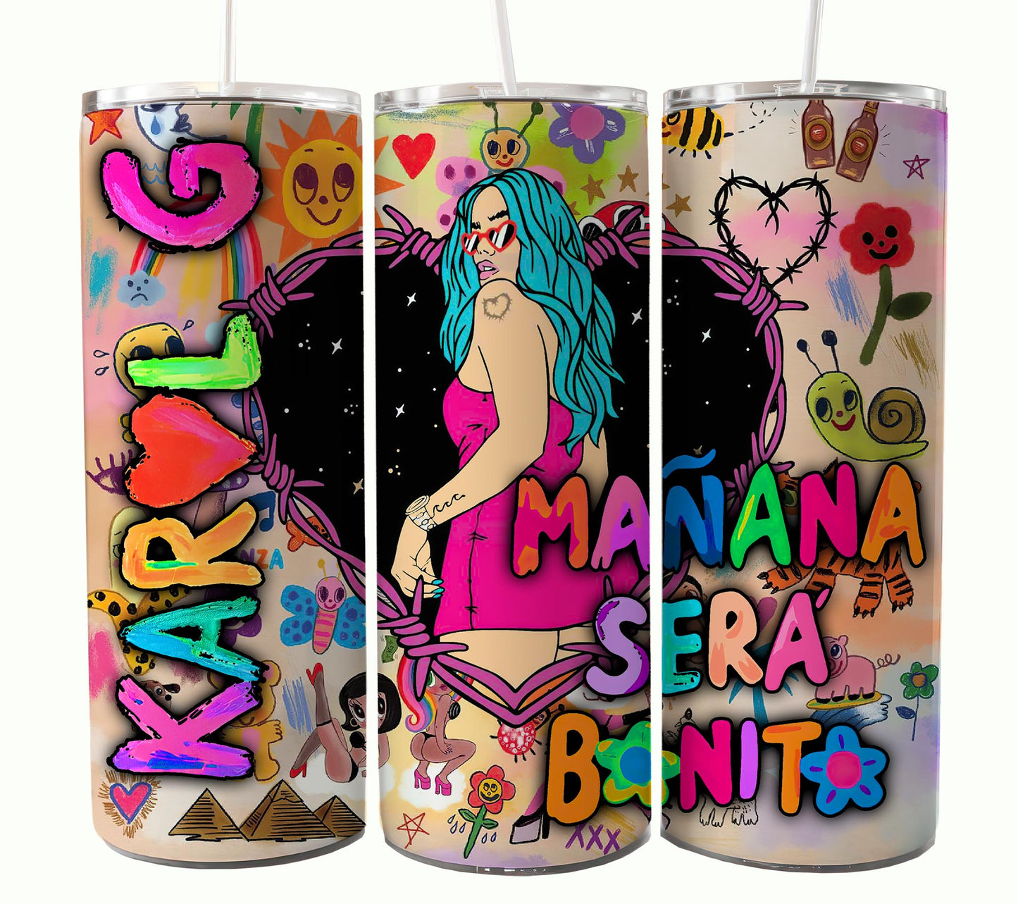 Karol 专辑 Tumbler，Karol Tumbler Wrap，Manana Sera Bonito PNG，Karol G 新专辑封面，Manana Sera Bonito，Pero Tu，kármika，Png