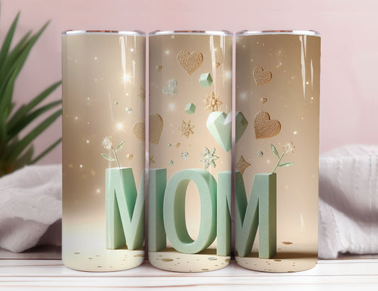 LOVE MOM 20oz Skinny Tumbler Wrap, Sublimation Design, Digital Download PNG,Mom Tumbler Wrap PNG 6 - VartDigitals