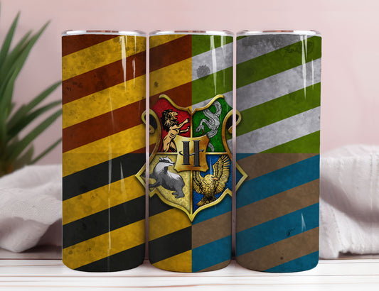 Hogwarts Häuser Harry 20oz Skinny Tumbler Vorlage PNG Sublimation Wizard Design Download digitale Datei Sub Straight 20oz 2