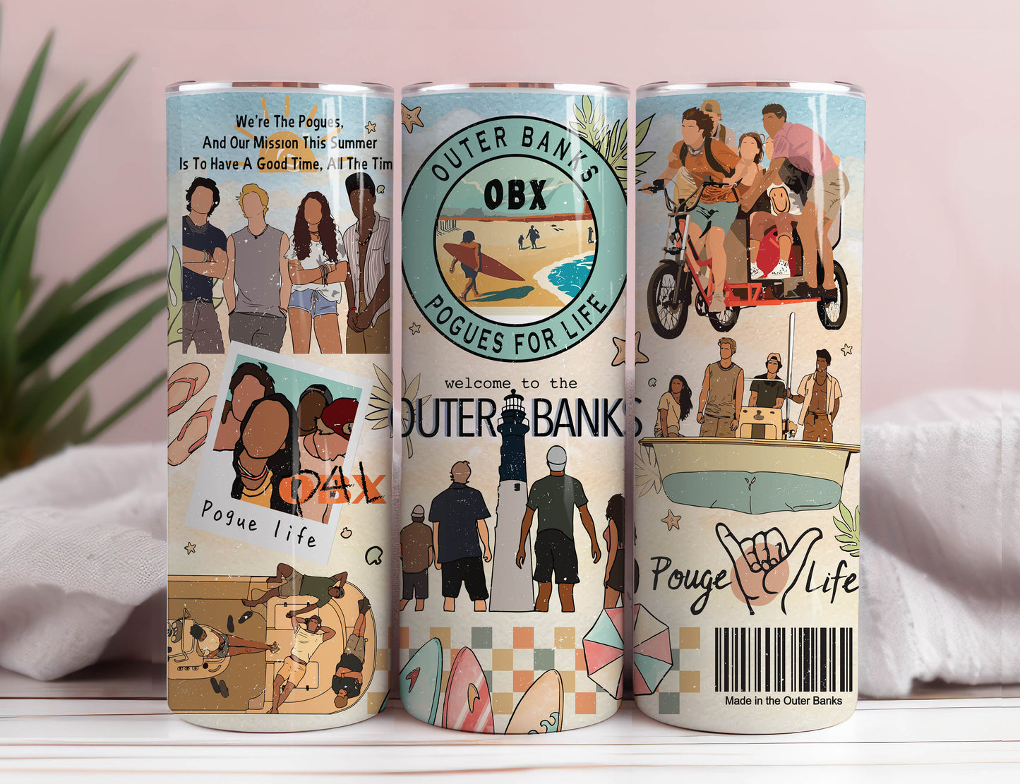 Outer Banks Pogue Life Tumbler Wrap, Paradise On Earth Tumbler, Outer Banks Skinny Tumbler, 20oz Skinny Straight, Instant Download - VartDigitals