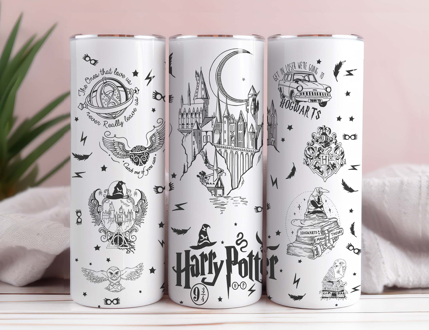 Magischer 20oz Tumbler Wrap PNG, HP Skinny Tumbler Sublimation, Zauberer Tumbler Png, Potterhead Tumbler Png, Hogwarts Wrap, Harry Magic