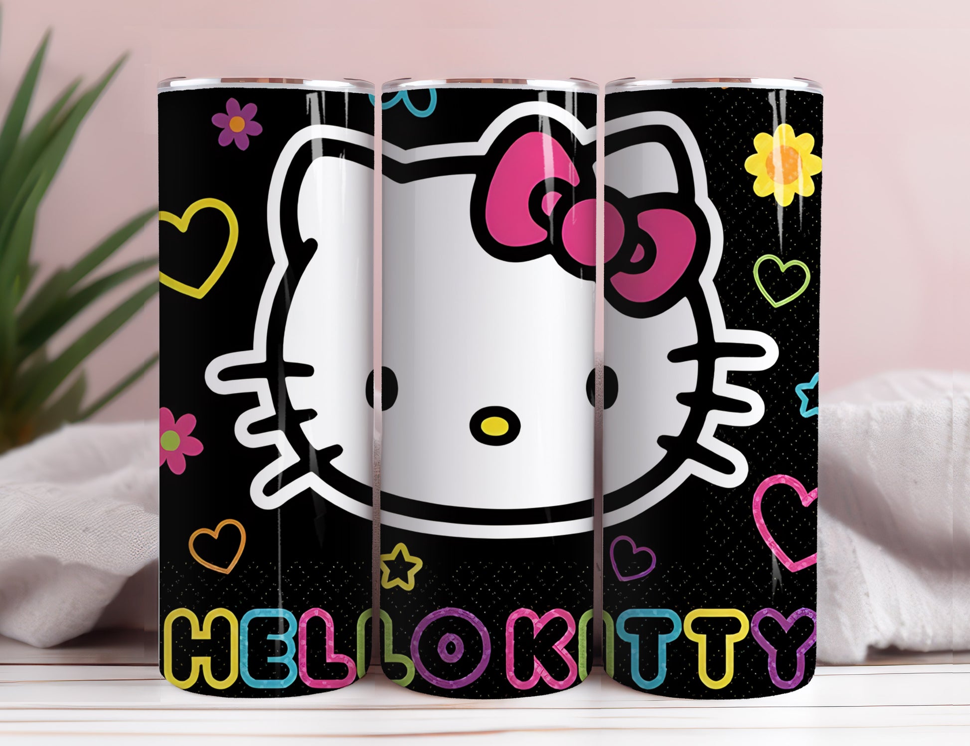 Hello Kitty Coffee Tumbler Bundle, Spring Flower Pink Cat PNG, 20oz Straight Skinny Wrap, Cartoon Tumbler, Tumbler Wrap, Full Tumbler Wrap 23 - VartDigitals